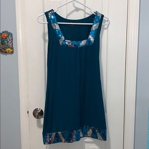 XS express teal sequenced trim tunic